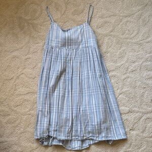 American Eagle Outfitters Light Blue and White Striped Mini Dress